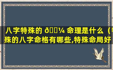八字特殊的 🌼 命理是什么（特殊的八字命格有哪些,特殊命局好还是不好）